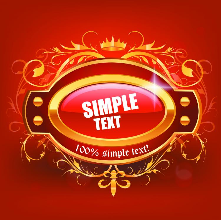 free vector Beautiful red label 01 vector